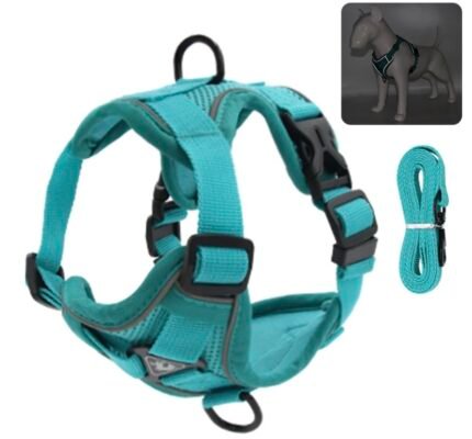 TruBest™ Small Dog Vest Harness | Puppy Dog or Cat Vest Harness | Dog Harness with Nylon Leash | Soft & Breathable | Reflective Escape Proof | No Pull No Choke Harness